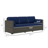 Rattan Three-Seat Sofa 57278559