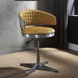 Turmeric and Chrome Adjustable Swivel Tufted Stool B062P189158