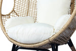 ZUN Patio PE Wicker Egg Chair Model 4 with Natural Color Rattan Beige Cushion and Side Table 63506051