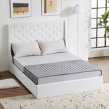 ZUN Upholstered Full Platform Storage Bed Frame with 4 Drawers, Wingback Headboard with Button Tufted 69625414