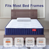 6 Inch Twin Mattress, Foam and Spring Hybrid Mattress in a Box, Medium Soft, Breathable Fabric & W3203P290451