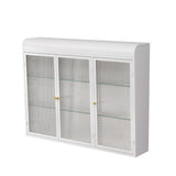 ZUN 3 Door Arched Wall Mounted Glass Cabinets for Kitchen, Living Room and Bathroom W757P221502