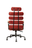 ZUN Antique Red Swivel Office Chair with Pneumatic Lift B062P215463