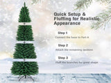 9ft Slim Pencil Christmas Tree - Space-Saving Design for Small Corners, 1500 Realistic PVC Branches 53891732
