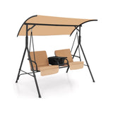 2 Seater Porch Swing Chair with Handy Storage and 360&deg Rotatable Tray 41361645