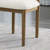 Darla Set of 2 Walnut Oak Dining Side Chairs with Beige Sherpa Fabric B061P353764