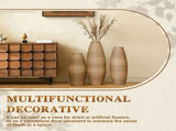 3-Piece Handcrafted PVC Floor Vase Set, 19.69" 23.2" 27.56" Tall, Natural Rattan-Like Textured beige W2796P446214