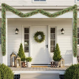2 Pack 9FT Pre-lit Snow Flocked Christmas Garland, Lighted Artificial Xmas Garland with 200 Warm 83273459