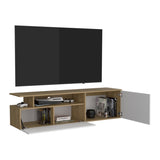 Selma Floating 63" Wide Tv Stand with Two Cabinets, Six Shelves, Cable Management , Entertainment B200P286944