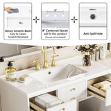 36'' Bathroom Vanity with Ceramic Sink Combo, Solid Wood Frame Bathroom Storage Cabinet, N710P195628K