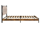 King Bed Frame , Upholstered headboard with Charging and Touch sensitive LED Lights, Under Bed W311P416228