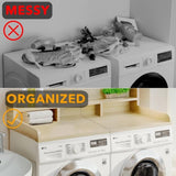 Washer Dryer Countertop, Laundry Wood Shelf Topper with Edge, 54" Width x 27.5" Depth Double Layer W2641P309102