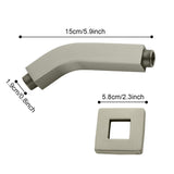 ZUN Square Shower Arm with Flange, 1/2 NPT Tapered Threads, Rain Shower Head Arm, Wall Mount Shower 99583525