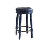 AGODY Bar Stools Set of 2, 26" Counter Height, 360&deg Swivel Wooden Barstool with Leather Upholstered W2170P208094