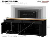 ON-TREND Farmhouse TV Stand with 2 Drawers for TVs Up to 70", Versatile Wood Grain Sideboard with N721P245732B