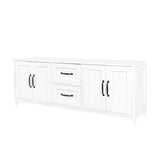 ZUN Modern White TV Stand with Drawers and Cabinet for Organized Entertainment Center W1778140562