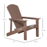 ZUN Adirondack Chair, Faux Wood Patio & Fire Pit Chair, Weather Resistant HDPE for Deck, Outside Garden, W2225142496