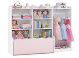 Kids Clothing Rack with Storage Cubes & Rolling Drawer Multifunctional Children Wardrobe Organizer 39559518