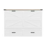 Queen Size Farmhouse Murphy Cabinet Bed with Charging Station, Foldable Platform Bed with Large 10043440