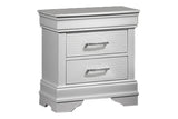 Modern Sleek Bedside Table White 1pc Nightstand Bedroom Furniture Accent Handles Spacious Drawers B011P306183