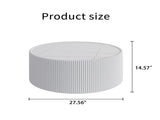 Light Sintered stone Top Cylinder Shape Leather Coffee modern Sofa Table for Living Room furniture W3081P367602