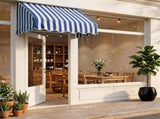 4' Window Door Awning Sun Shade Canopy Outdoor Patio Cover, Blue & White Stripes 23642266
