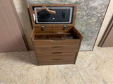 (Walnut) 3 in 1 Vanity Desk with Plip Top Mirror,Small Make Up Vanity Set with Visible Glass 85966326