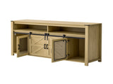 59.3''Sideboard with Sliding Barn Door and Mesh Panels,Farmhouse Buffet with Open N711P347388O