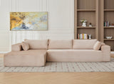 Compression Sectional Couch with Comfy Chaise, Boneless L Shape Sofa with Deep Seat, Minimalist 21327516