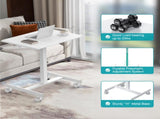 Standing Desk with Mobile Rolling Wheels Portable Desk & Overbed Laptop, Height Adjustable Small 36393587