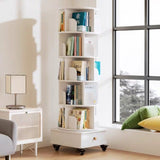 Rotating Bookshelf with Drawer, 360 Display 6 Tier Corner Bookshelf for Small Space, Floor Standing W2641P329209