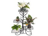 4 Potted Square Flower Metal Shelves Plant Pot Stand Decoration for Indoor Outdoor Garden Black 34517195