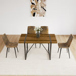 ZUN 55" Dining Table modern rustic Industrial Rectangular MDF Walnut color For 4-6 Person, With 1.5" 38882114