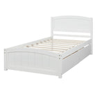 ZUN Twin size Platform Bed with Two Drawers, White WF194280AAK