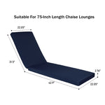 ZUN Outdoor Lounge Chair Cushion Replacement Patio Funiture Seat Cushion Chaise Lounge Cushion（NAVY BLUE 43321948