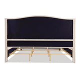 Marcella Upholstered Shelter Headboard Bed Set, King, Sky Neutral Beige Polyester B2719P238225