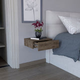 Milano Floating Nightstand , End Table, Side Table Wall-Mounted with Drawer- Dark Brown -Bedroom B200137821