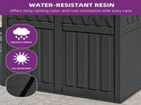 62 Gallon Dual Compartment Outdoor Garbage Bin, Waterproof Resin Trash Can with Tiered Lid & Drip 84236066