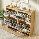 Shoe Storage Cabinet with 4 Flip Drawers for Entryway, Farmhouse Hidden Shoe Cabinet for Entrance 05445274