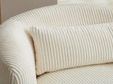 34.25 "Wide Upholstered Corduroy 360&deg Swivel Barrel Soft Accent Chair with Pillow, Circular W3118P253970