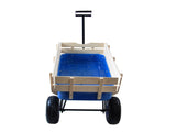 Outdoor Wagon All Terrain Pulling Wood Railing Air Tires Garden Cart W22740235