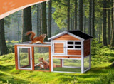 Wooden Rabbit Hutch Outdoor Chicken Coop Indoor Bunny Cage with Run, Guinea Pig House Pet House with 10952534