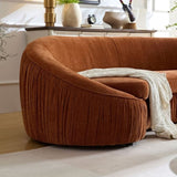 ZUN 92.13 Inch Modern Design Curved Shaped Sofa Couch for Living Room,Upholstered Fabric 4-Seat Sofa No W2582P231486