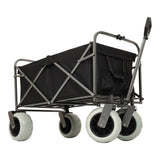 ZUN Beach Wagon with Big Wheels for Sand 500lbs capacity - All Terrain Steel Frame Utility Cart with 9" W2932P253147