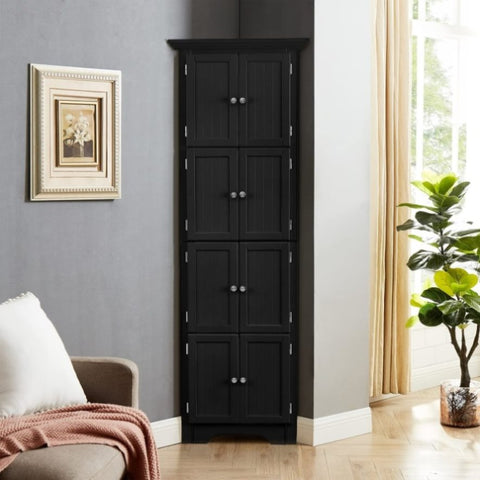 ZUN Tall Storage Cabinet with Doors and 4 Shelves for Living Room, Kitchen, Office, Bedroom, Bathroom, W1693111250