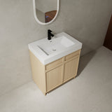 30" Freestanding Bathroom Vanity with White Resin Sink & 2 Soft-Close Cabinet Doors W999P239160