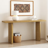 U_STYLE Stylish Console Table with Pine Veneer Geometric Legs,Suitable for Living Room, Study N711P289142O