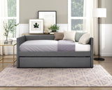 1pc Daybed with Trundle Dark Gray Fabric Upholstery Wooden Frame Modern Home Furniture B011P256688