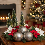 4PCS Set 4.7" Christmas Ball Ornaments Glass Hanging Decorations for Holiday Tree Party Decor 94323485