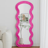 Flannel Full Length Wave rose Floor Mirror for Bedroom living room Hanging or Against The Wall W347P325001